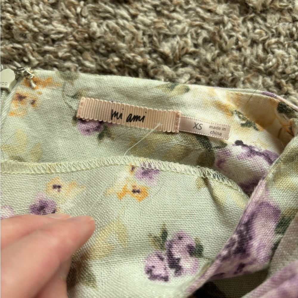 Miami Floral Mini Skirt - Purple and Green - Picture 3 of 5